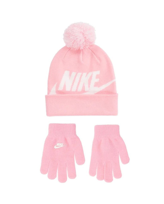 NAN SWOOSH POM BEANIE GLV SET